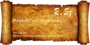 Rostási Szabina névjegykártya